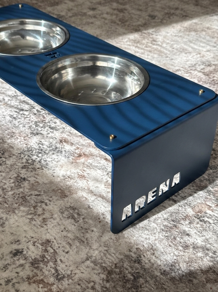 Plato de Aluminio Elevado Doble Personalizado ponle su nombre para Mascotas