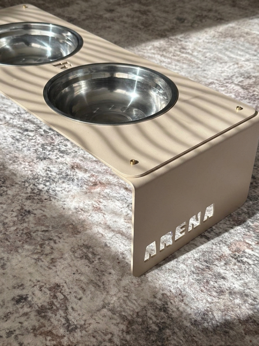 Plato de Aluminio Elevado Doble Personalizado ponle su nombre para Mascotas