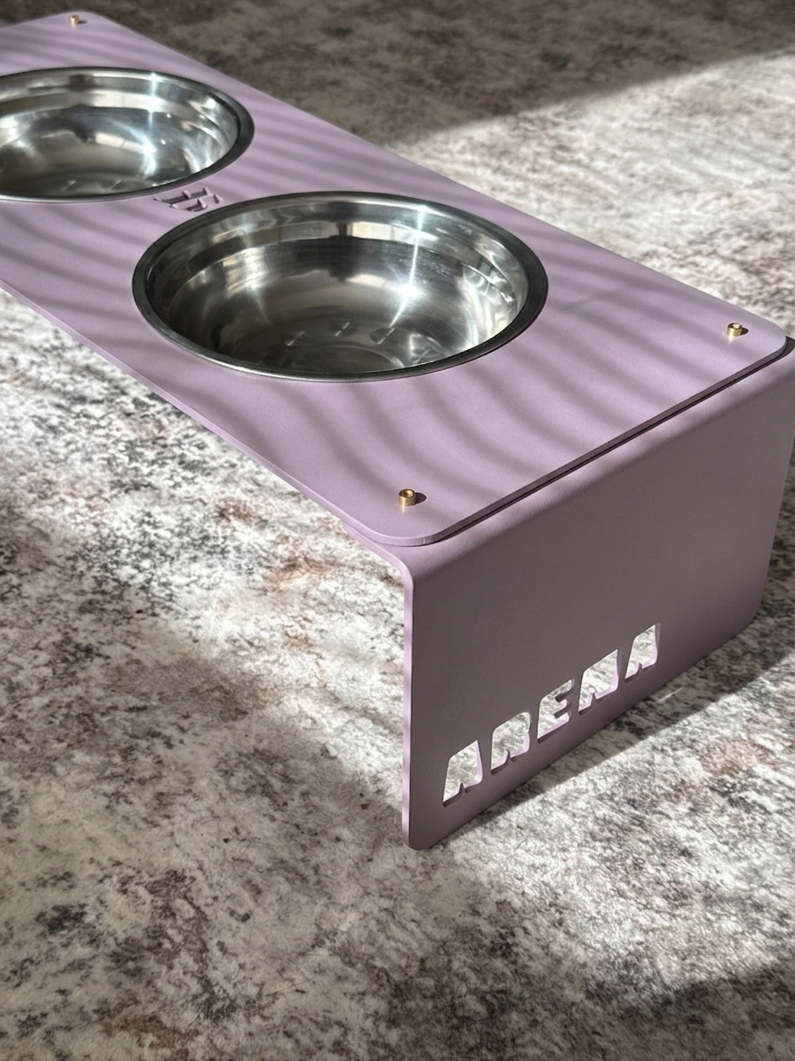 Plato de Aluminio Elevado Doble Personalizado ponle su nombre para Mascotas